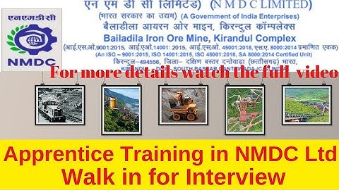 Apprentice Training in NMDC Ltd 2024 /NMDC Apprentice 2024/Walk in Interview for Apprenticeship NMDC