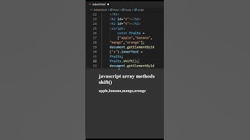 JavaScript array method shift() #shorts #html