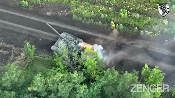 Russian Soldier Abandons Tank And Runs For His Life After Being Shelled By Ukrainian Forces