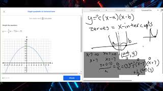 Khan Algebra Graph quadratics in factored form 2021