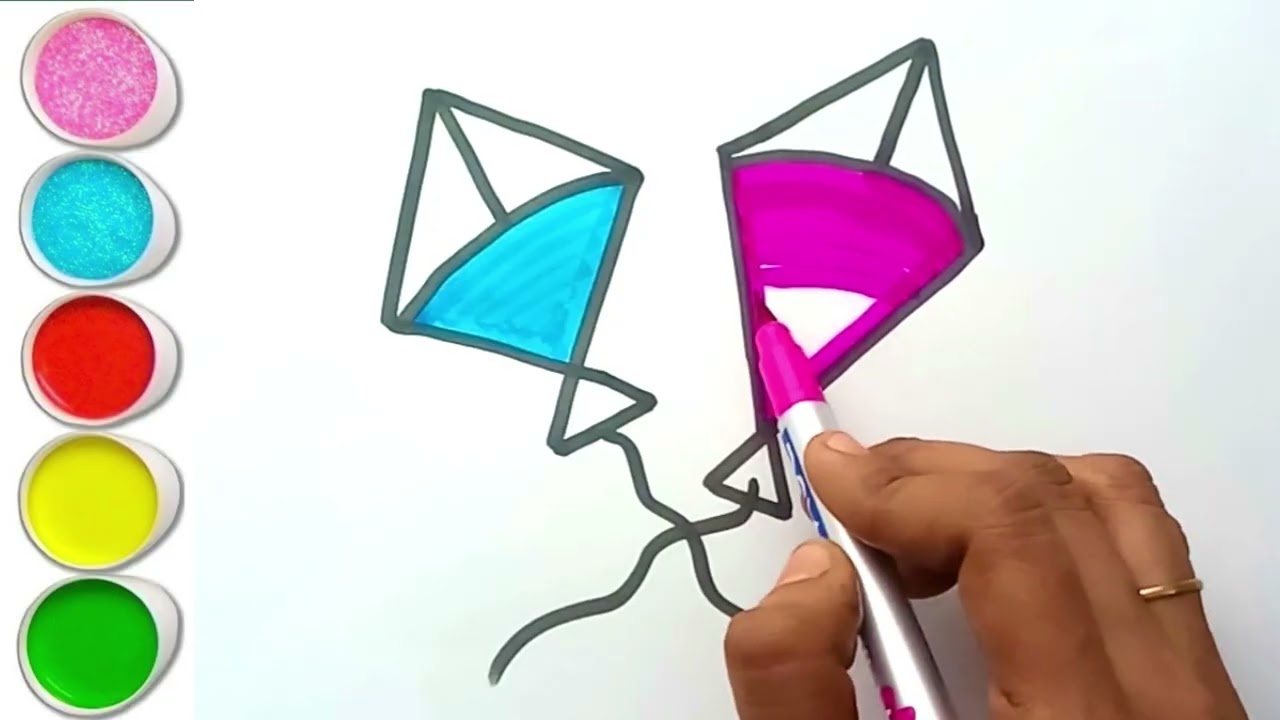 How to Draw a Kite 🪁 | Kite Drawing for Kids | Easy Step by Step