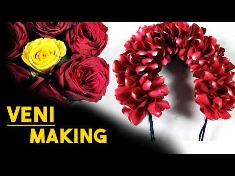 Poola Jada Veni Making | Bridal Rose Petal Veni Making |  DIY | Hairstyles and fashion