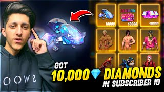 Opening 10,000 Diamond Holi Crate In Subscriber Id | I Got 10,000 Diamond 😍 - Garena Free Fire