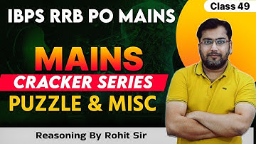 IBPS RRB PO CLERK 2023 MAINS CRACKER SERIES PUZZLE BY ROHIT SINGH