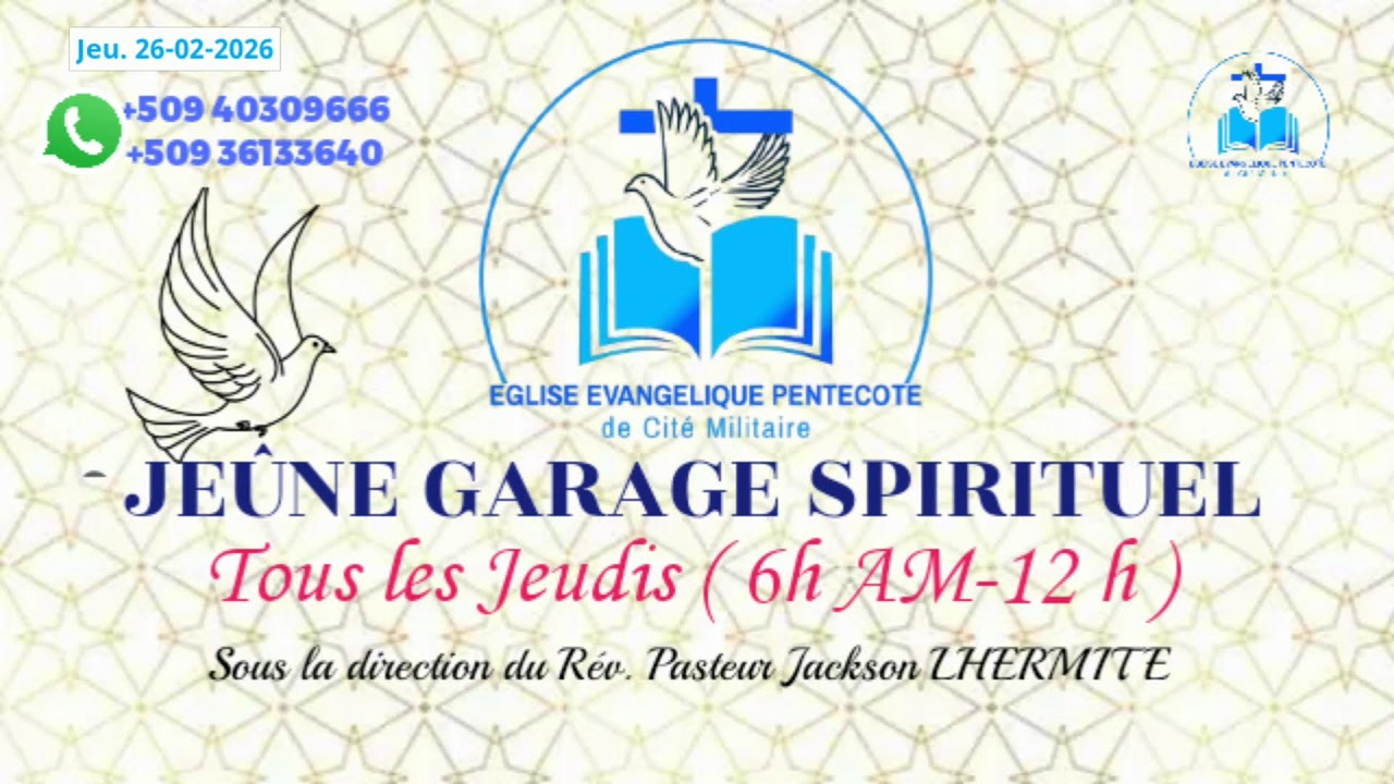 ''Jeûne Garage Spirituel '' Jeudi 26 février 2026