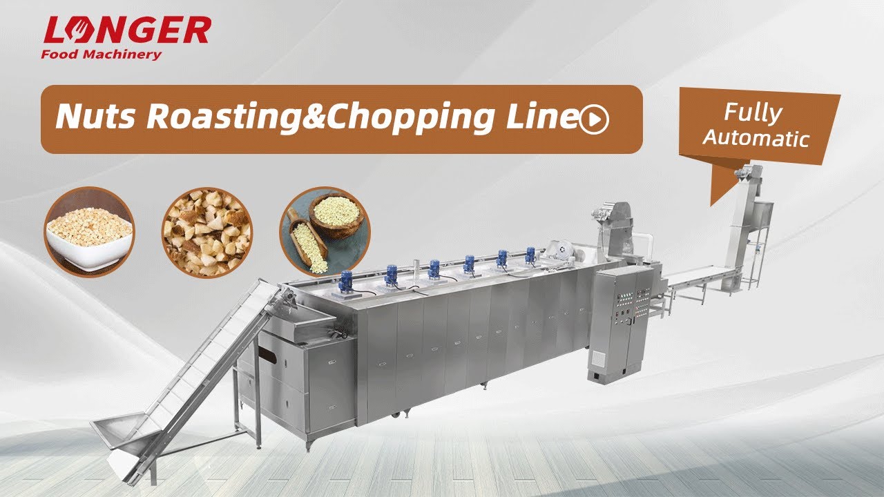 peanut roasting plant cashew nut almond roasting chopping machine