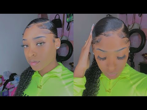 how-to:-sleek-low-ponytail-w/-weave-on-short-natural-hair-/-aliexpress-isee-hair