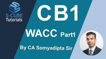 CB1 | WACC P1| Business Finance | CA Soumyadipta Das | SCUBE