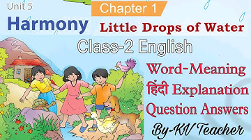 Little Drops of Water / Class-2 English NCERT Book Mridang Unit-5 Chapter-1 Reading/Question Answers