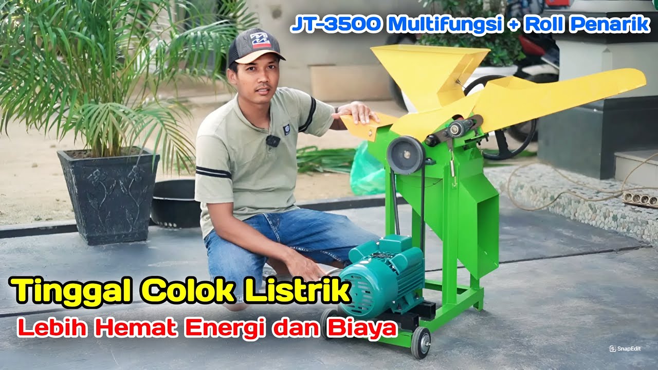 Review Mesin Cacah Rumput JT-3500 Multifungsi + Roll Penarik Mesin Dinamo Listrik