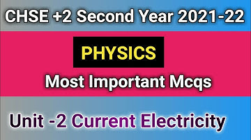 Important Mcq +2 Second Year Physics Part 2 | Chse board exam 2022