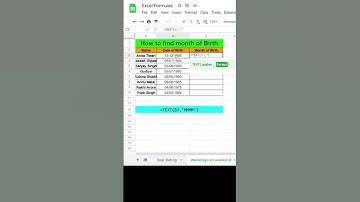 How to find month of the Birth I #shorts #shortvideo #excel #excelformulas #exceltutorial #tricks