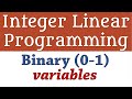 Integer Linear Programming - Binary (0-1) Variables 1 ...