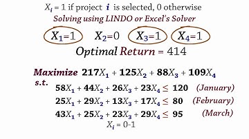 Integer Linear Programming - Binary (0-1) Variables 1, Fixed Cost