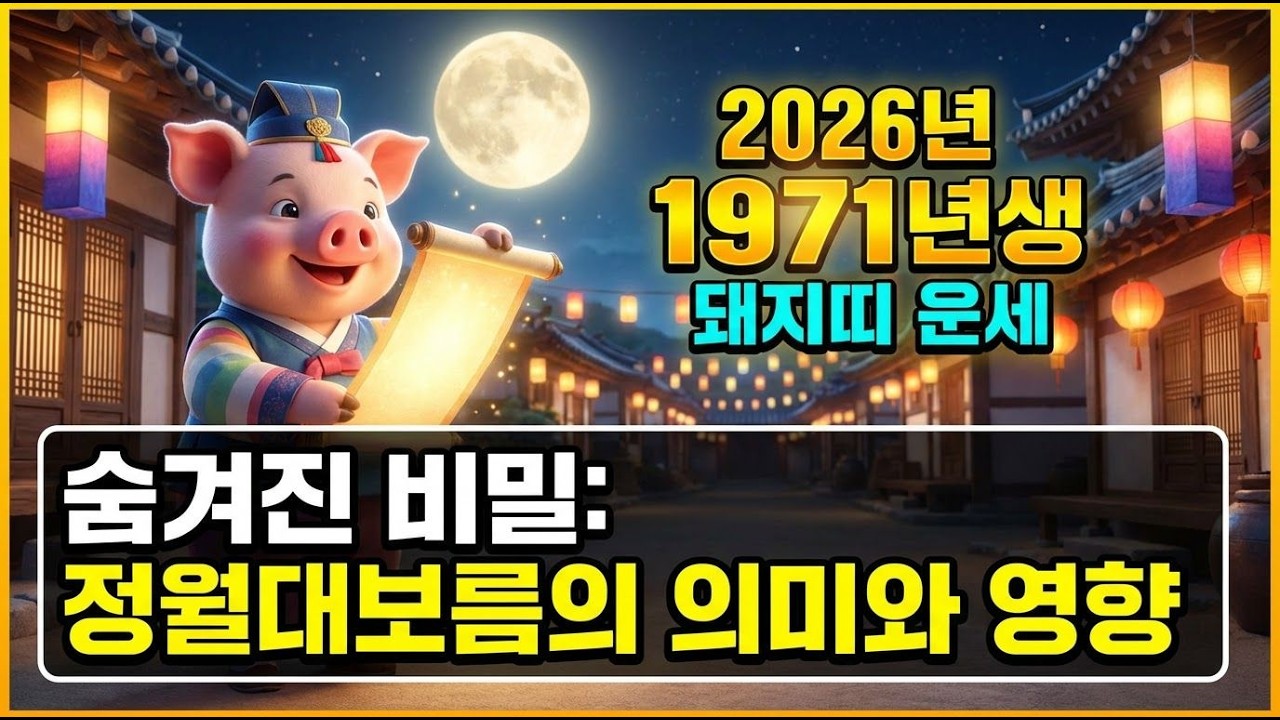 2026년 돼지띠, 운세의 충격 사실?! 🐷