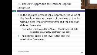 Session 20: Optimizing Debt Mix  APV and Peer Group Pressure