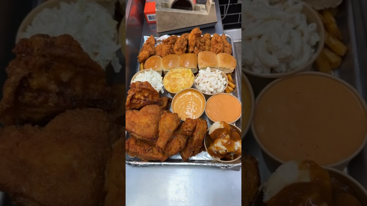 Who would you share this GIANT FRIED CHICKEN TRAY from Blazin Chicken & Gyro NYC with?! #DEVOURPOWER