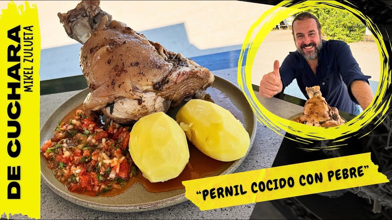 CAP: 6 PERNIL DE CERDO CON PEBRE Y PAPAS COCIDAS. Un delicioso clásico de la cocina chilena.  