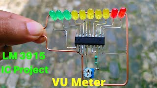 Lm3915 audio level indicator | How to make vu meter using lm3915 | Lm3915 ic project ||