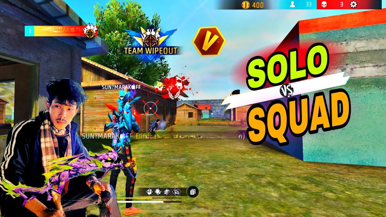 Solo vs Squad Br Ranked Match Full Game Play Garena Free Fire - YouTube
