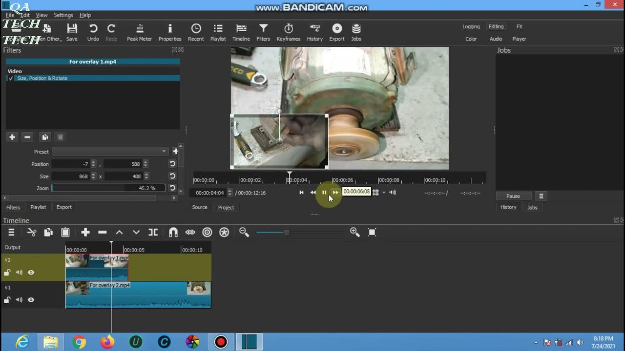How To Overlay Or Merge Two Videos Using Shotcut Shotcut Tutorial YouTube