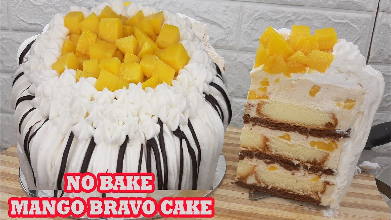 NO BAKE MANGO BRAVO CAKE ALA CONTIE'S HOW TO MAKE MANGO ICE CREAM