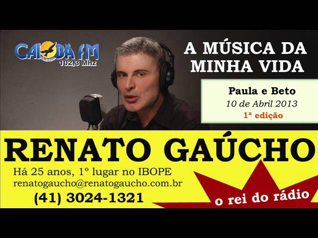 Renato Gaúcho A Música da Minha Vida 10/09/18 1° Edição 