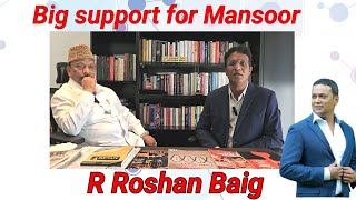 ROSHAN BAIG exclusive interview.  Mansoor Ali Khan should win the Bangalore central Loksabha seat.