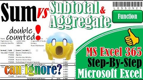 Sum vs Subtotal and Aggregate functions in Excel