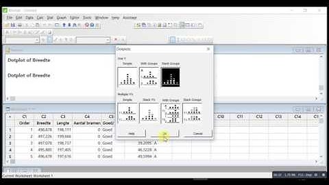 Dotplot per machine in Minitab
