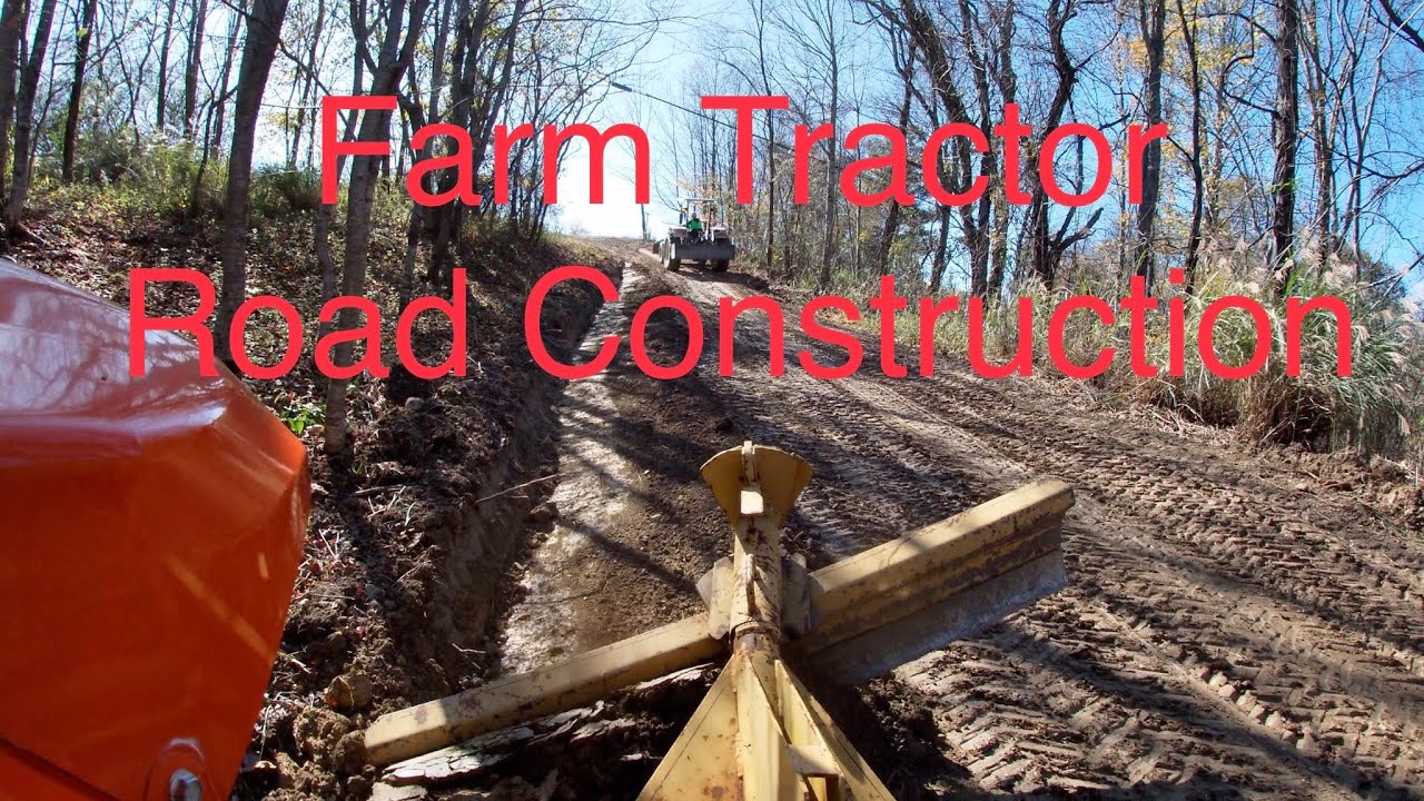 Building and ditching a driveway! Tractors moving tons of Dirt! Kubota