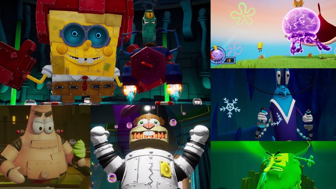 Spongebob Squarepants Battle For Bikini Bottom Boss battles OLD VS NEW ...