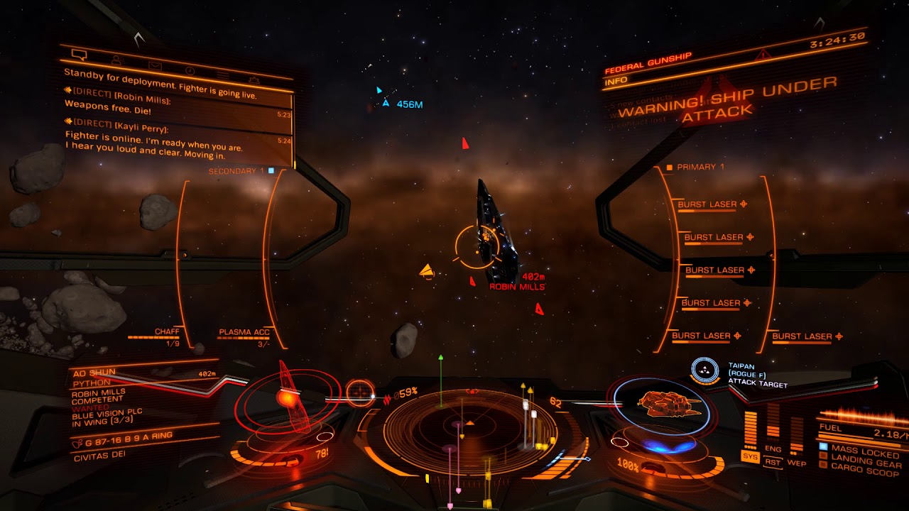 Elite Dangerous - Federal Gunship PVE - YouTube