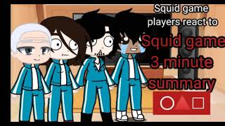 Squid game players react to squid game 3 minute summary