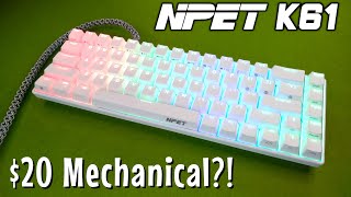 60% Mechanical Gaming Keyboard for Under $20?! | NPET K61 Review