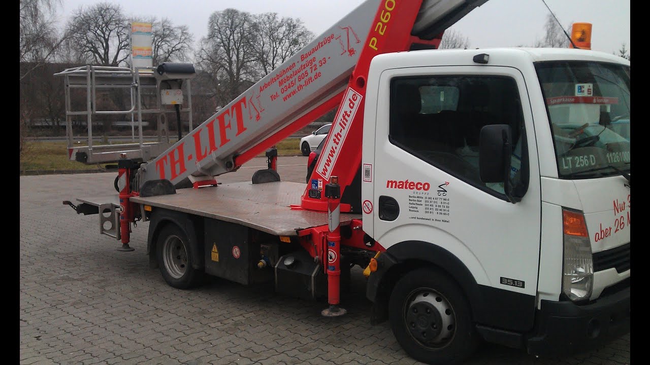NISSAN CABSTAR LKW ARBEITSBÜHNE Teleskop HEBEBÜHNE hydraulic ramp ...