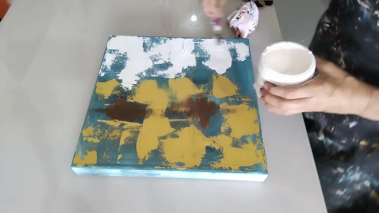 Tela de pintura abstrata minimalista.