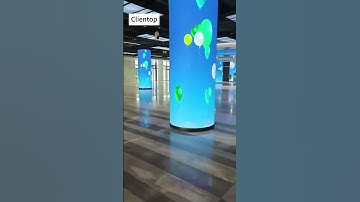 Indoor pillar-mounted circular flexible LED screens with cool visual effects