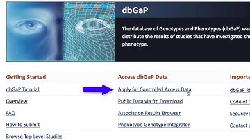 dbGaP: Apply for Controlled Access Data