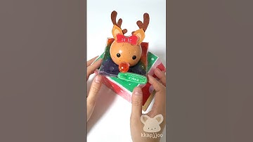 🎅DIY Rudolph Mini Cake Squishy with nanotape! Super Cute & Satisfying #slime #fidgettoys #craft