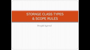 Storage Class Types and Scope Rules in C in Hindi By Sh Deepak Agarwal
