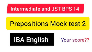 Prepositions Mock test| Intermediate and JST IBA test 