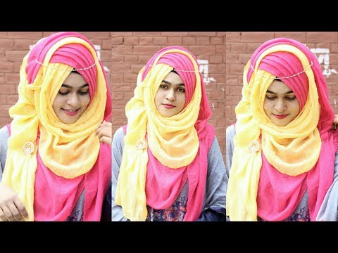 Criss Cross Layer hijab style For Pohela Falgun - পহেলা ফাল্গুন/ বসন্ত বরণ হিজাব টিউটোরিয়াল (MUNA)