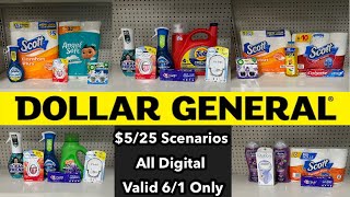 Dollar General Couponing | All Digital $5/25 Scenarios | Valid Saturday 6/1 Only