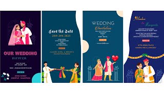 Wedding Ceremony Invitation Set - Vertical Story - Download After Effects Template/Project