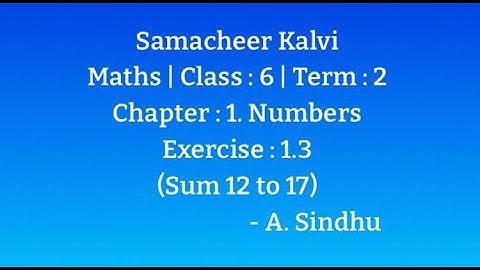 6th Maths Term 2 Samacheer | Chapter 1 | Numbers | Exercise 1.3 | Challenge Problems | Sum 12 to 17