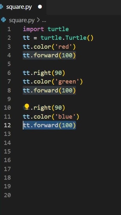 Square Multi Color Line - #python #turtle #code #programming #nanosoft ...