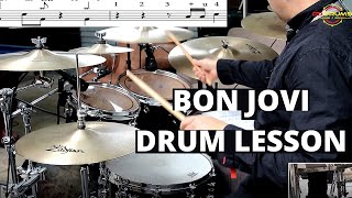 Video voorbeeld van "How to play Livin' on a Prayer by Bon Jovi on Drums - Drum Lesson"