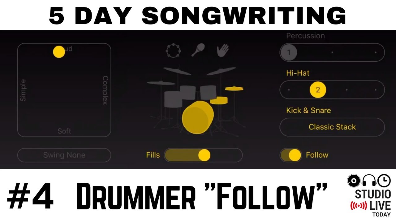 Drummer "Follow" Option in GarageBand iOS 5 Day Songwriting Challenge