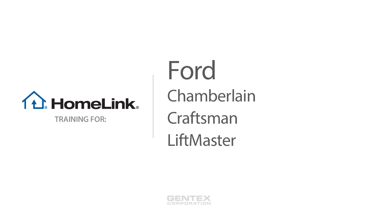 Ford Chamberlain Craftsman And Liftmaster Homelink Training Youtube